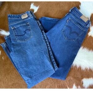 Levi's + Signature Bootcut Denim Bundle | Dark Wash & Vintage Fade | Size 10